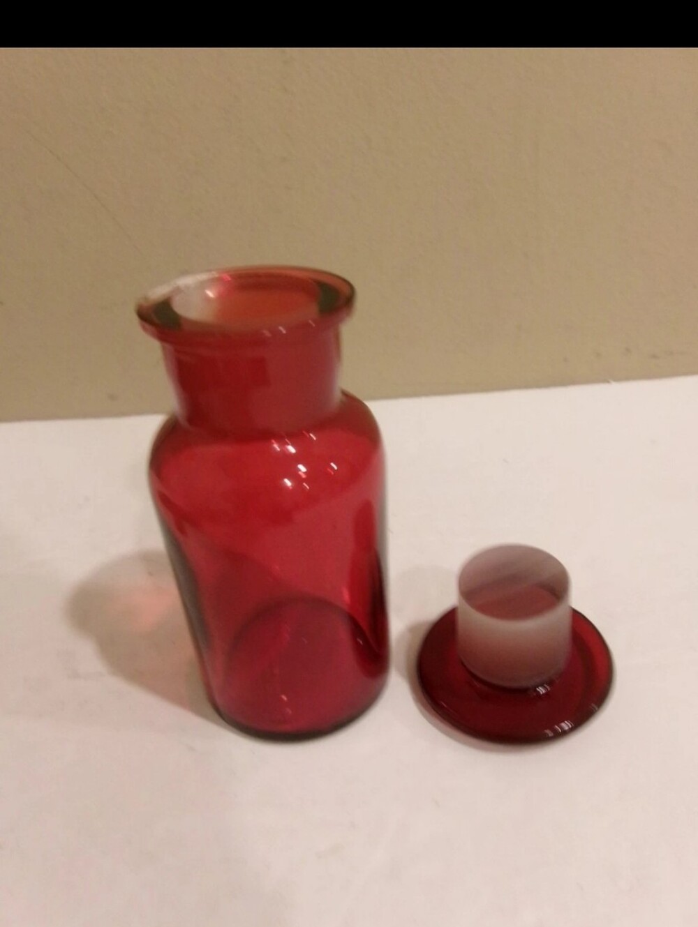 Vintage Pyrex Ruby Red Glass 29 Apothecary Bottle 5"